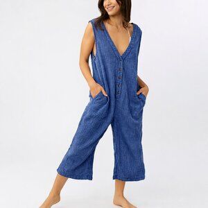 💙 O’Neill Lucie Jumpsuit | Oversized Fit | Cotton Gauze Romper| XS (Fits S–M)